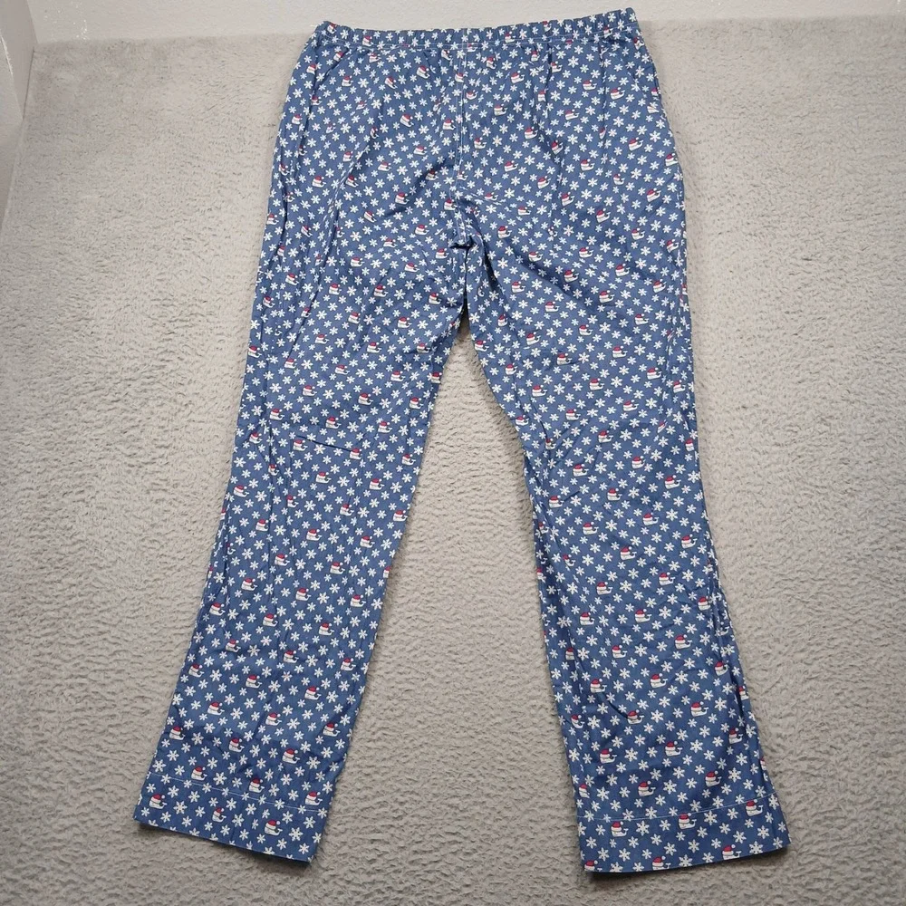 Vineyard Vines Pajama‎ Pants Men's L Blue Snowflake Print Cotton Lounge